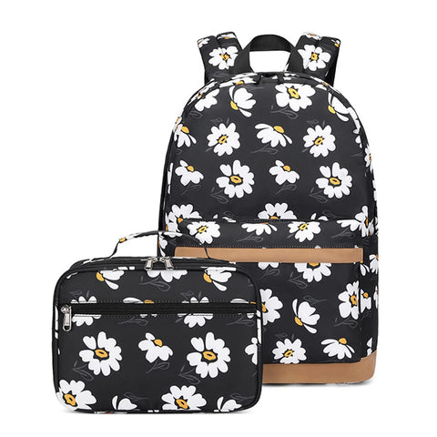 Armbq Daisy Prints Kids Backpack Girls School Bookbag Set Elementary and Middle Students Daypack(2Pcs)