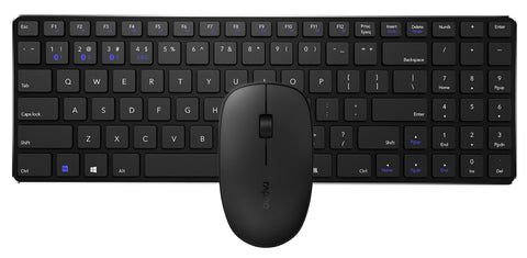 RAPOO | Wireless Keyboard and Mouse 9300M (QWERTY Keyboard and Bluetooth Ergonomic Mouse, Autonomy of up to 12 Months, Ultrathin Keyboard, Ergonomic Mouse, 1300 DPI), Black.