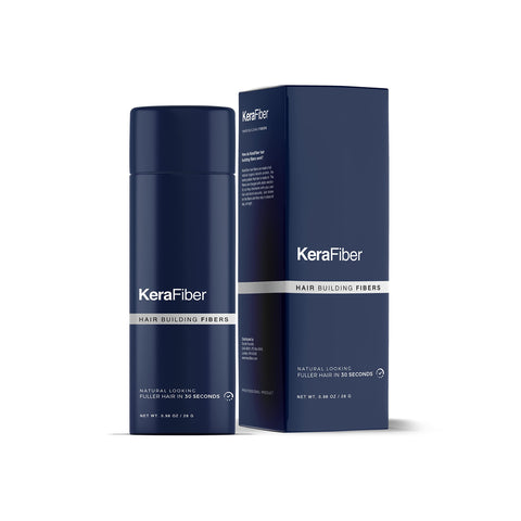 Hair Fibres Black by KeraFiber Professional-Natural Keratin Hair Building Fibres for Men and Women, Full Head of Hair in 30 Seconds