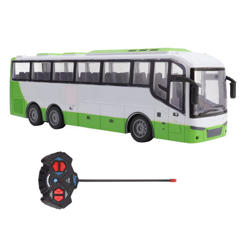 1/30 Remote Control Bus, Opening Doors City Bus Toy, RC School Bus, Remote Control Car Electronic Vehicles with Lights (White Green)