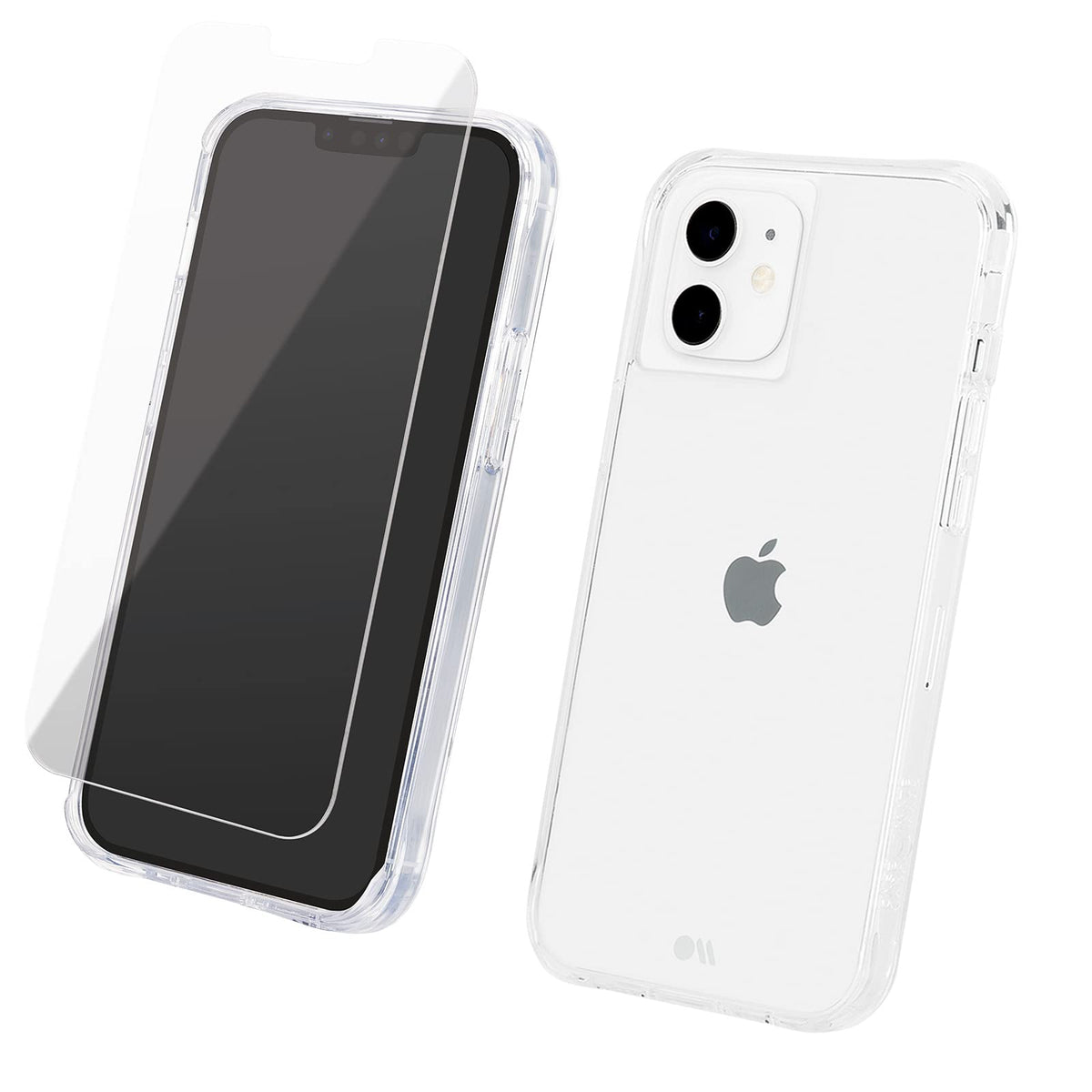 Case-Mate iPhone 12 Mini Case with Screen Protector - Clear - with 10ft Drop Protection & Wireless Charging, Tough Series Slim Case Cover for 12 Mini with Anti Scratch, Thin, 9H Hard Tempered Glass
