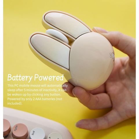 2.4GHz Wireless Mouse, Cute Silent USB Mouse Portable Mobile Optical Mice Cartoon Computer Mouse, 1200DPI Cordless Gaming Mice for Laptop Desktop PC, 33ft Effective Range(Rabbit) (Blue)