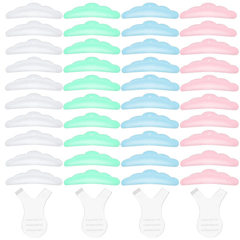 Vesaneae 20 Pairs Eyelash Perm Silicone Pad with Y Shape,Lash Perm Kit,Silicone Eyelash Perming Tool Set,Eyelash Perming Curler Perm Pad,Mini Eyelash Perming Set,5 Sizes S/M/M1/M2/L