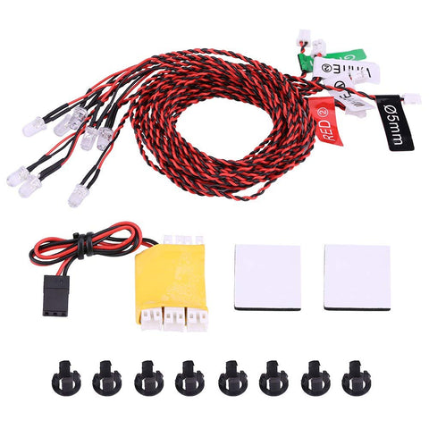 RC Flashing Light, 8 LED Lighting System Kit Simulation Flashing Lights for RC Airplane Helicopter Deformation model