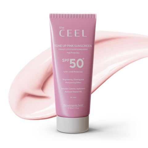 The Ceel Glow Sunscreen for Face | Glow Screen Pink Tone Up Cream | Face Primer with SPF 50+ | Moisturizing Sunscreen with Hyaluronic Acid, Calamin and Vitamin B5| 1.7 fl.oz (50 ML)