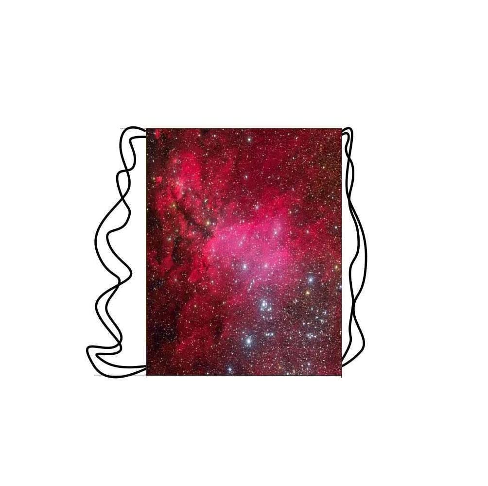 Boys Girls Teenager Galaxy Drawstring Bag 3D Printed Rucksack Handbag Shoulder PE Gym Travel Pouch String Travel Backpack (Red)