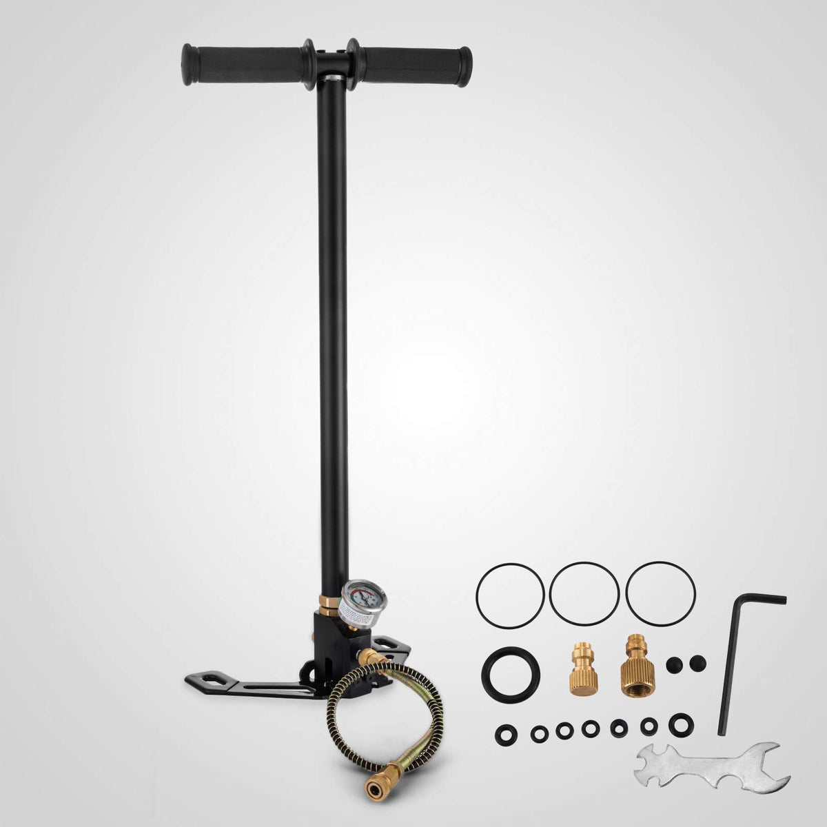 VEVOR pcp gun pump,3 Stage Hand Stirrup Pump with High grade 301 stainless steel, Stirrup Pump 4500 psi (0-30 MPa),PCP Air Gun Rifle,pcp pump with Pressure Measuring Range: 0-5800 psi (0-40 MPa)