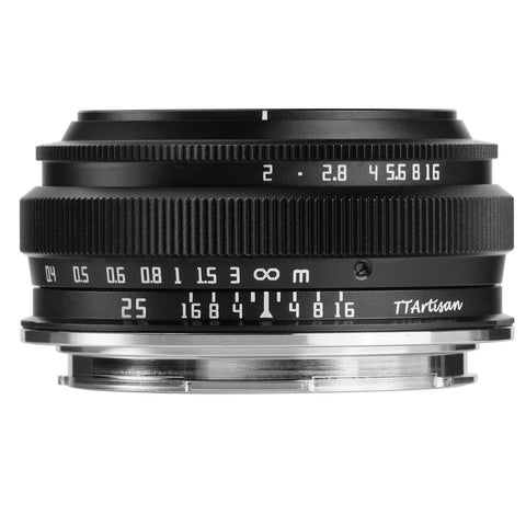 TTArtisan APS-C 25mm F2 Metal Bodied Lens Compatible with L Mount - Black