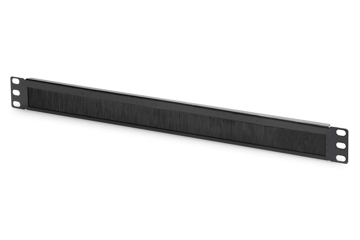 DIGITUS Cable Grommet with Brush Strip - 1U - 19 Inch - Network Enclosure - Patch Cable - Black