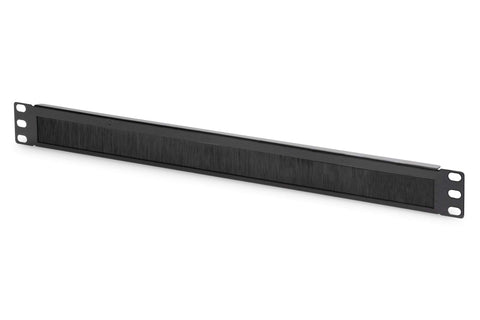 DIGITUS Cable Grommet with Brush Strip - 1U - 19 Inch - Network Enclosure - Patch Cable - Black