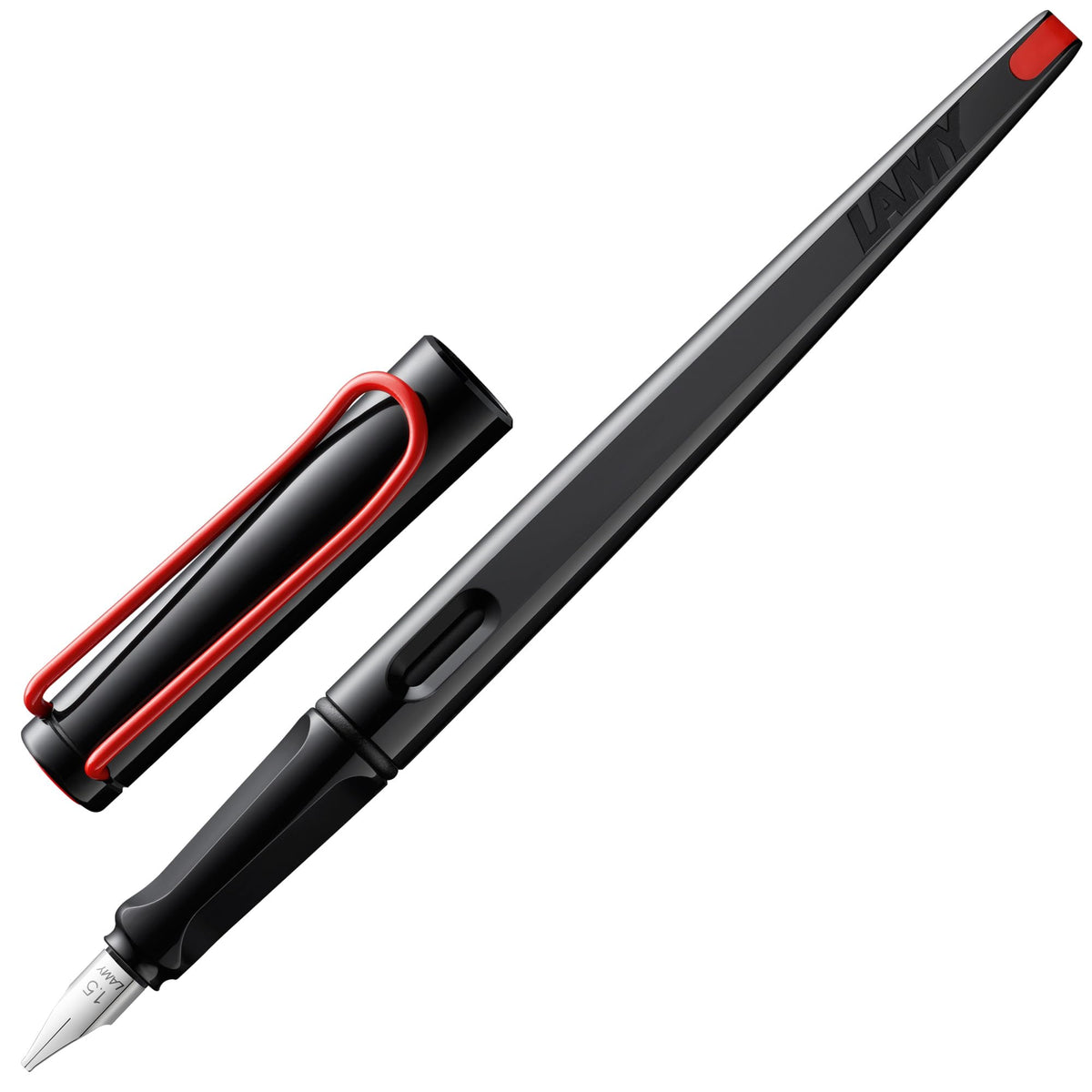 Lamy joy black - calligraphy fountain pen with ergonomic grip & polished steel nib in line width 1.5 mm - Calligraphy Fountain Pen with ribbon nib - incl. ink cartridge T 10 blue