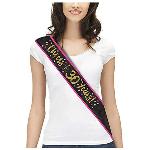 Amscan 341909 Cheers to 30 Years Sash, 1ct