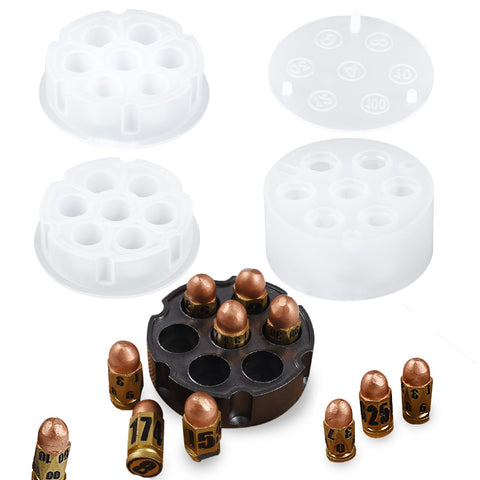 Bullet Dice and Dice Box Resin Molds Silicone Set of 7 Epoxy Resin Molds Dice Silicone Molds for Epoxy Resin for Role Playing Games Table Board Game DIY Dices Making