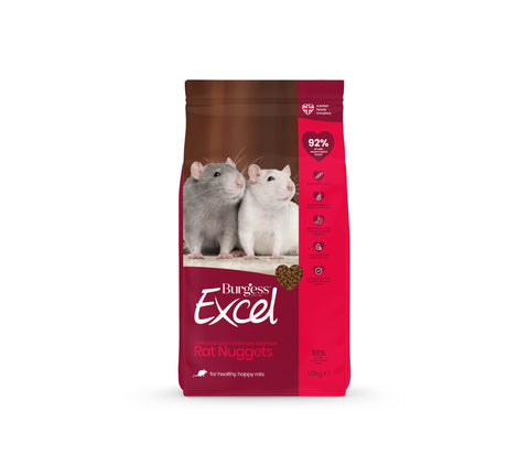Burgess Excel Rat Nuggets, 4 x 1.5 kg,brown,1.5 kg (Pack of 4)