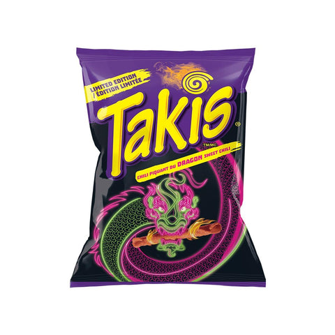 (PACK OF 3) Takis Dragon Sweet Chili Rolled Tortilla Chips, 90g/3.15 oz