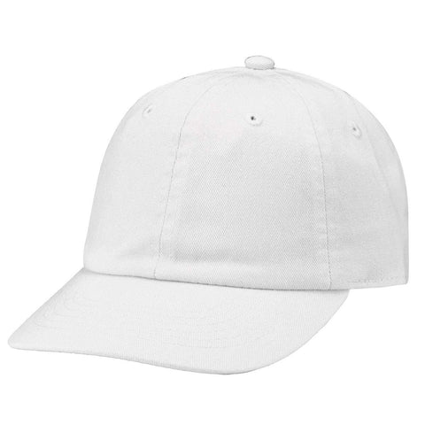 Falari Kids Boy Girl Baseball Cap Hat Washed Low Profile 100% Cotton Soft Lightweight Adjustable Size (2-5 Years, White)