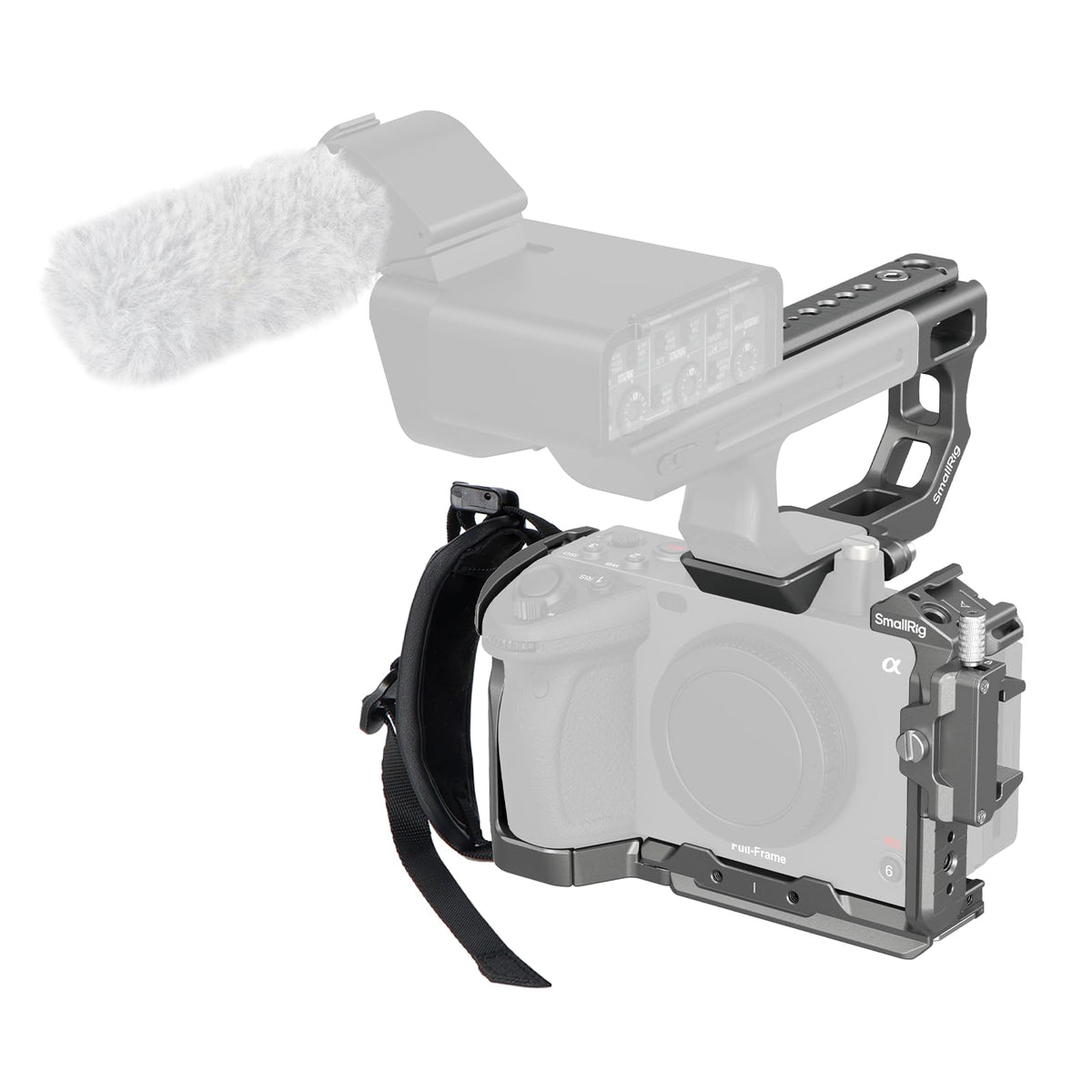 SMALLRIG FX3 / FX30 HawkLock Quick Release Camera Cage Kit for Sony with XLR Handle Extension, Wrist Strap and Cable Clamp for HDMI, QR Cold Shoe, NATO Rail/QR Plate for Arca, Titanium Gray - 4771