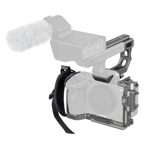 SMALLRIG FX3 / FX30 HawkLock Quick Release Camera Cage Kit for Sony with XLR Handle Extension, Wrist Strap and Cable Clamp for HDMI, QR Cold Shoe, NATO Rail/QR Plate for Arca, Titanium Gray - 4771