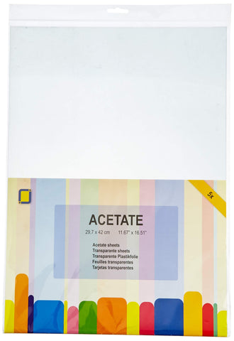 Acetate Sheets A3 5 Pack, Multi-Colour