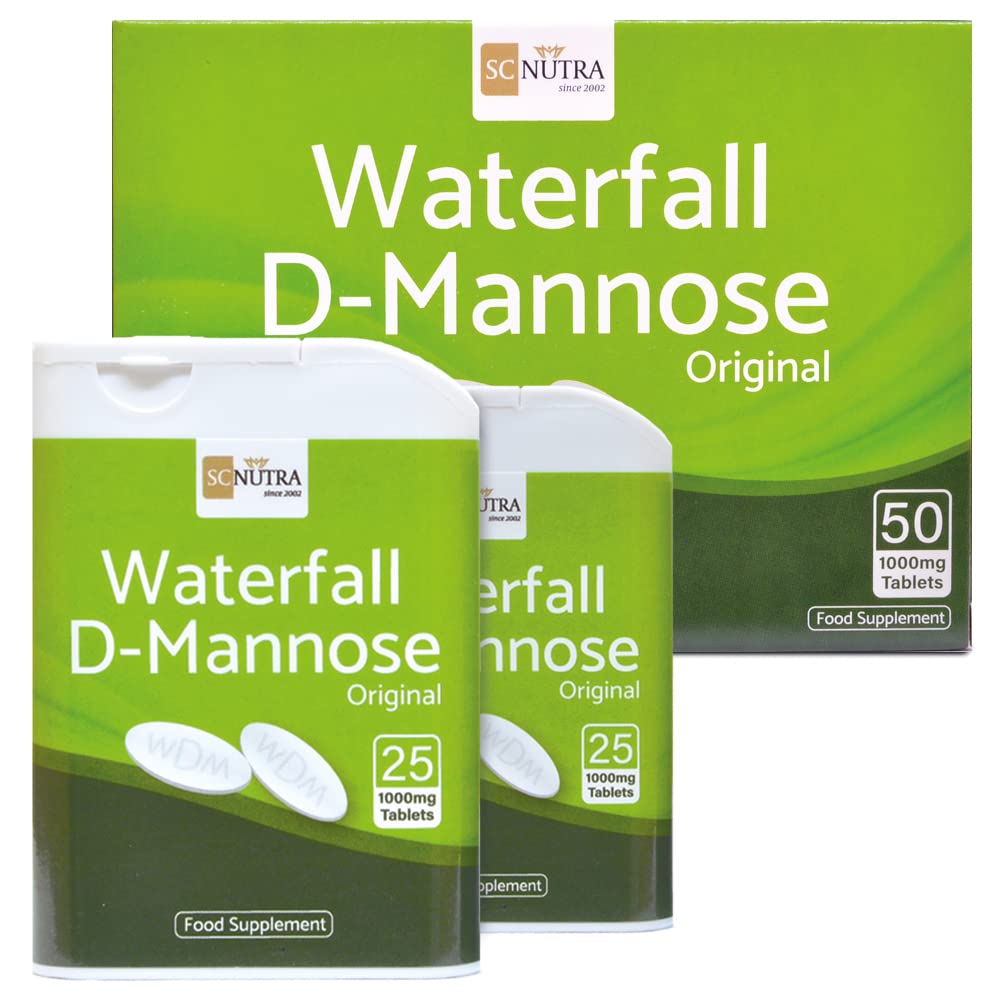 D-Mannose Tablets 1000mg - Waterfall D-Mannose sourced Naturally from Birch - High Purity - Suitable for Vegetarians & Vegans. SC Nutra (Sweet Cures)