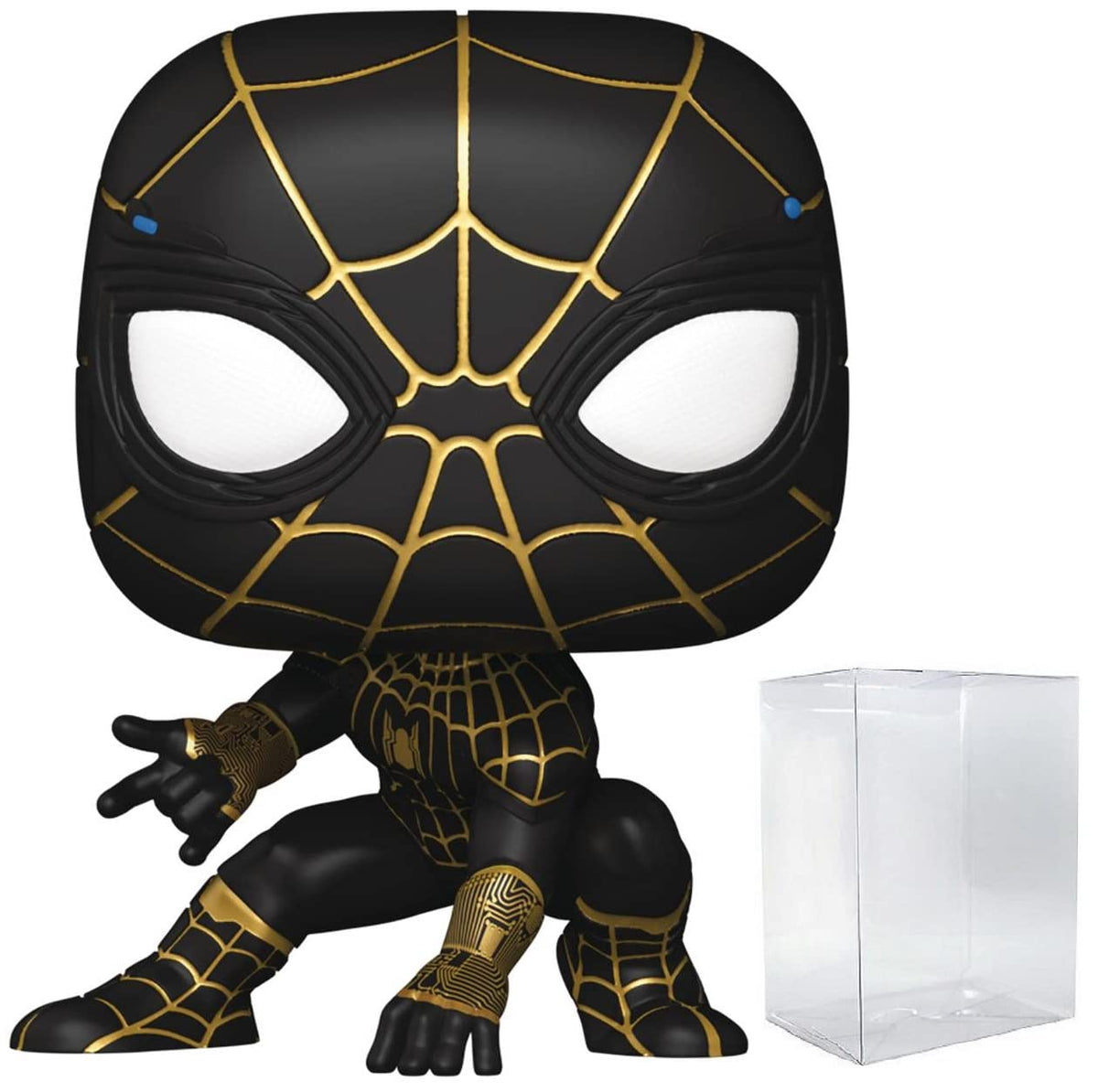 Spider-Man POP Marvel No Way Home - Spiderman in Black and Gold Suit Funko Pop! Vinyl Figure (Bundled with Compatible Pop Box Protector Case), Multicolor, 3.75 inches
