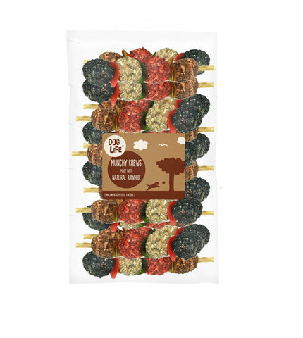 Dog Life Munchy Kebab Rawhide, 20-Piece
