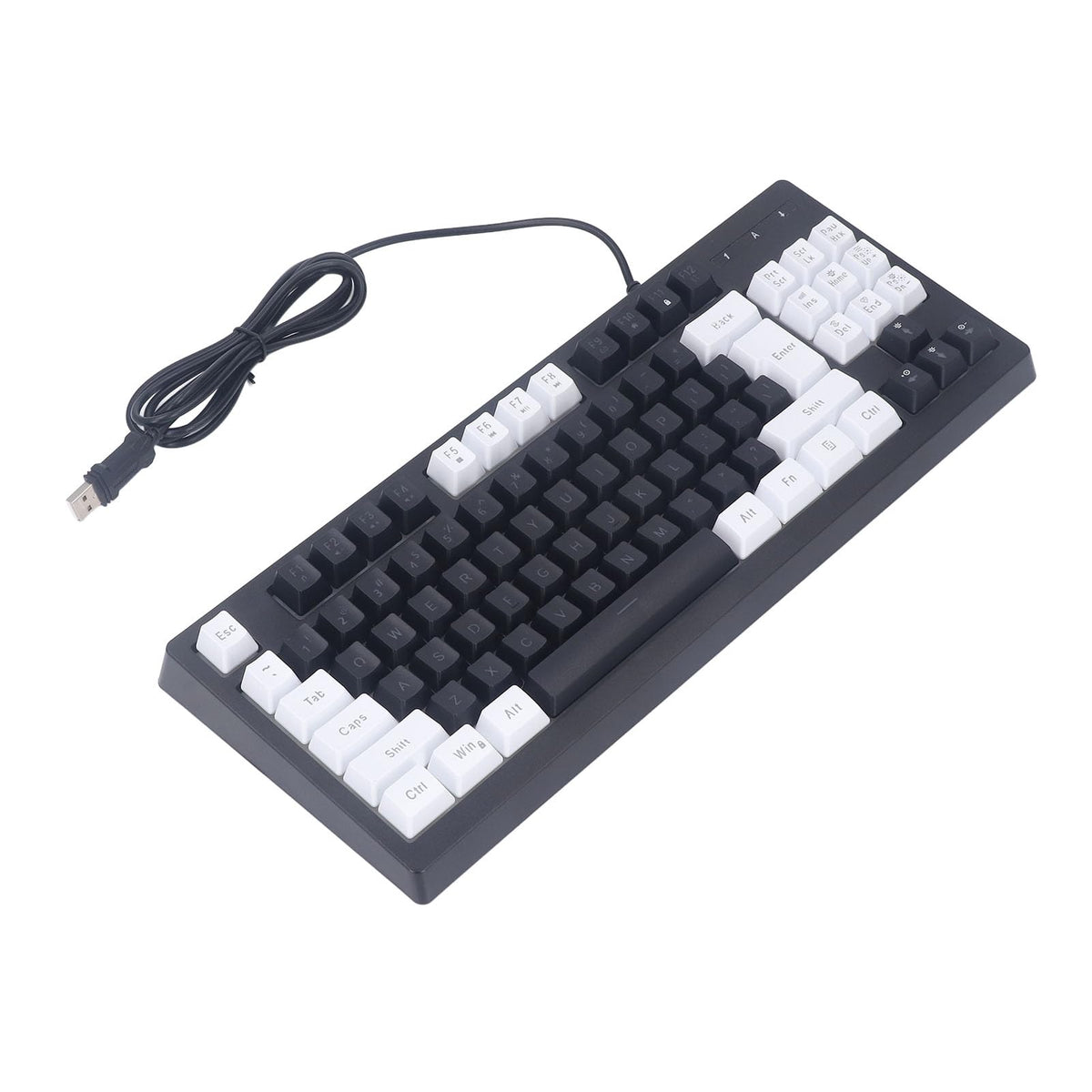 Generic Gaming Keyboard, 87 Keys Mechanical Keyboard for Bedroom for Office (White Black), Generic85ob3athgd-11
