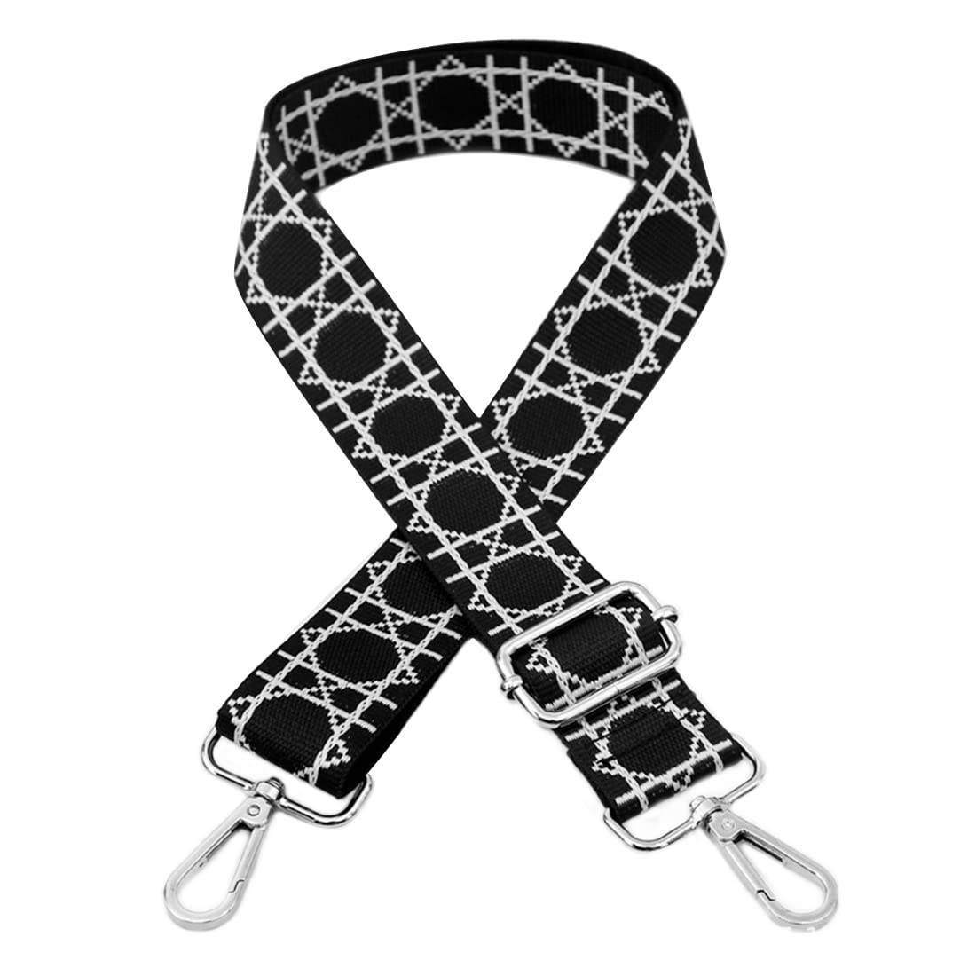 Teegxddy 1PCS 3.8cm Adjustable Shoulder Strap, Black Water Ripple Wide Bag Shoulder Strap for Men and Women, DIY Bag Accessories for Girls