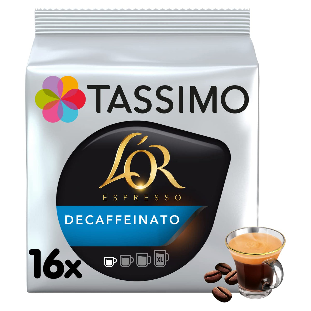 TASSIMO L'OR Espresso Decaffeinato Coffee Small pods - 5 Packs (80 Servings)