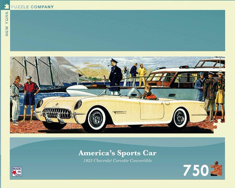 New York Puzzle Company - General Motors America's Sports Car - 750 Piece Jigsaw Puzzle