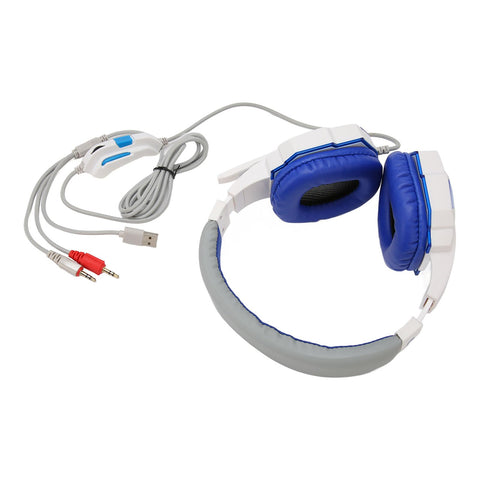Gaming Headset, USB Plug Dual 3.5mm Plug Flexible Adjustable Volume Noise Filtering Wired Headset for Laptop