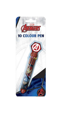 Marvel Avengers Multicolour Pen, Avengers 10 Colour Pen for Office School Supplies Students Children Gift