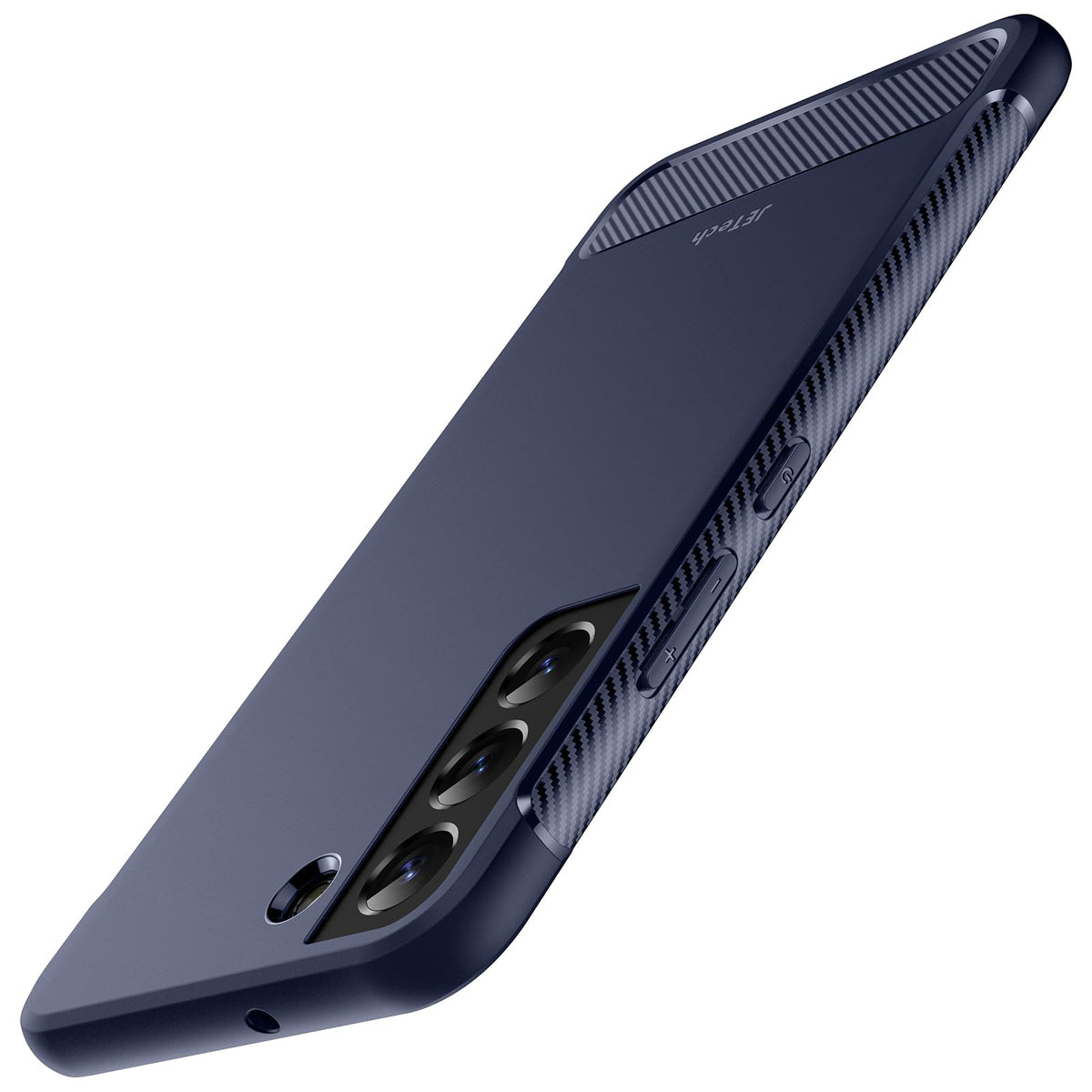 JETech Slim Fit Case for Samsung Galaxy S22 5G 6.1-Inch, Thin Phone Cover with Shock-Absorption and Carbon Fiber Design (Blue)
