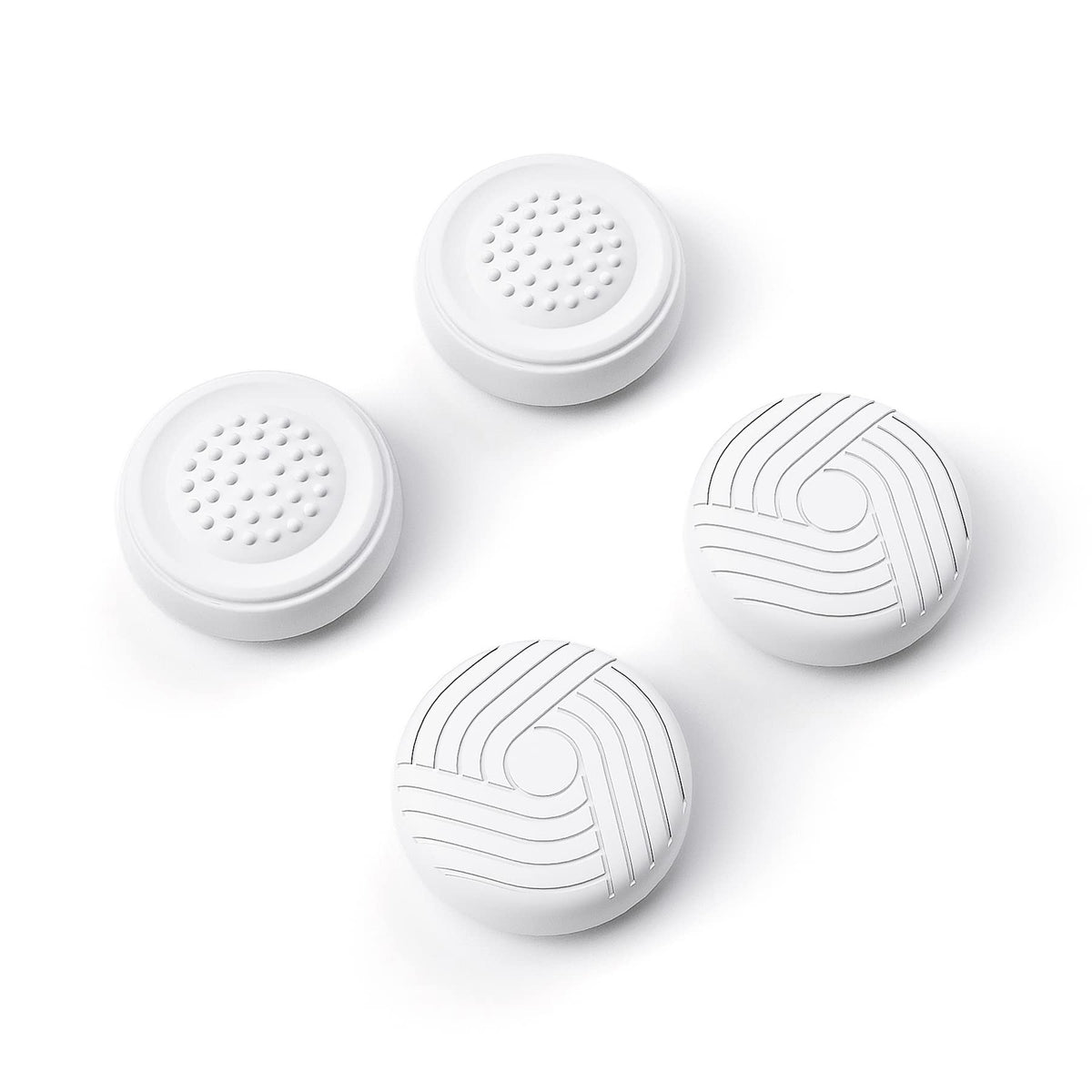 PlayVital Thumb Grip Caps for Steam Deck LCD, for PS Portal Remote Player Silicone Thumbsticks Grips Joystick Caps for Steam Deck OLED - Samurai & Guardian Edition White