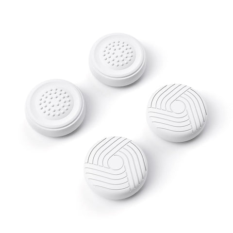 PlayVital Thumb Grip Caps for Steam Deck LCD, for PS Portal Remote Player Silicone Thumbsticks Grips Joystick Caps for Steam Deck OLED - Samurai & Guardian Edition White