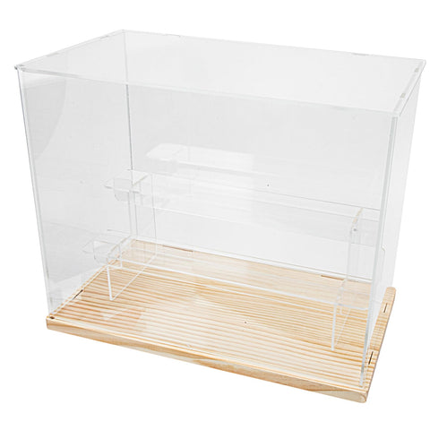 HOOTNEE Box Doll Storage Box Figure Doll Showing Case Clear Display Stand Simple Model Display Case Home Display Accessory Figurine Showing Case Clear Display Case Acrylic Wooden Showcase