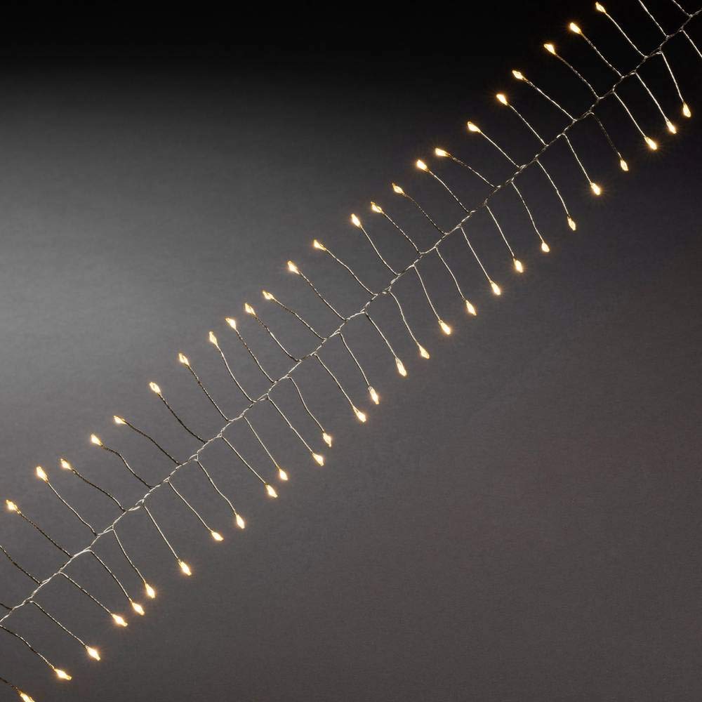Konstsmide Christmas Lights Indoor LED Naked Wire Pin Wire Cluster Lights/Firecracker Style/Indoor (IP20)/200 Amber White Diodes/4.5V Indoor Transformer/Silver Wire String Lights