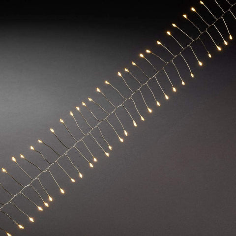 Konstsmide Christmas Lights Indoor LED Naked Wire Pin Wire Cluster Lights/Firecracker Style/Indoor (IP20)/200 Amber White Diodes/4.5V Indoor Transformer/Silver Wire String Lights