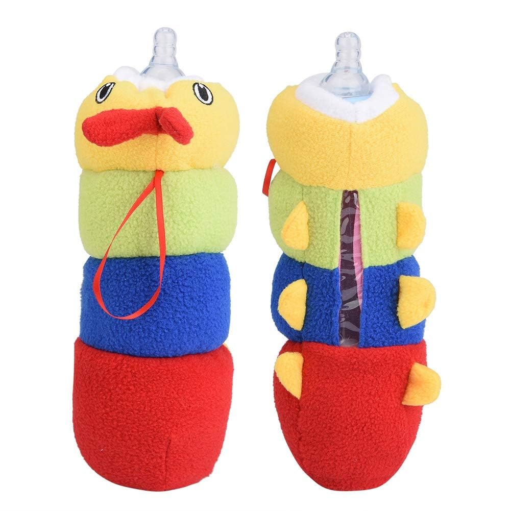 Baby Milk Bottle Cover for milk, Soft Stuffed Caterpillar Insulated baby bottle bag Baby Feeding Bottle Pouch Milk Bottle Thermal Bags for Kids Baby Toddler Infant - 24x7x8cm
