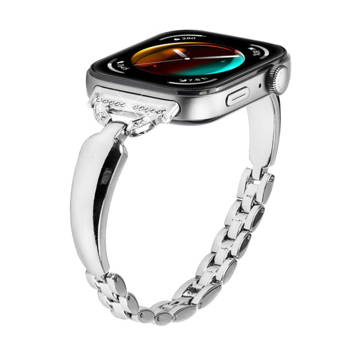KUTEWEU Women Strap for Huawei Watch Fit 3, Slim Crystal Bling Glitter Diamond Rhinestones Girls Jewelry Metal Bracelet Sport Wristband Replacement Watch Strap for Huawei Watch Fit 3 (Silver)