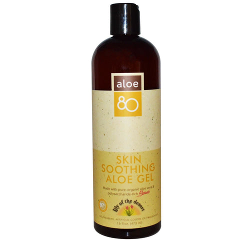Aloe 80 Organics Skin Soothing Aloe Gel, 16 Ounce
