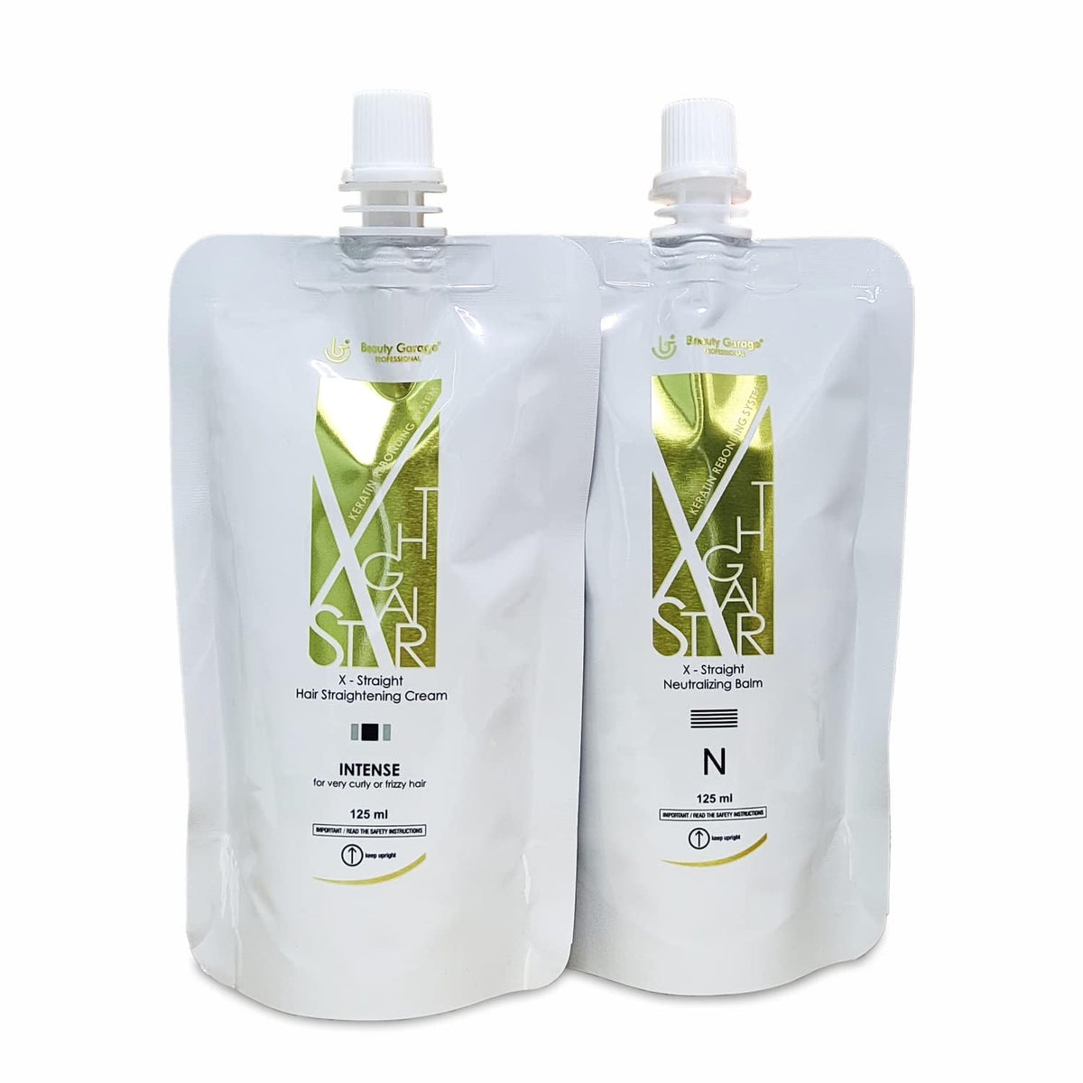Beauty Garage X-Straight Hair Straightening Cream Set (Intense Cream + Neutralizing Cream) 125ml each