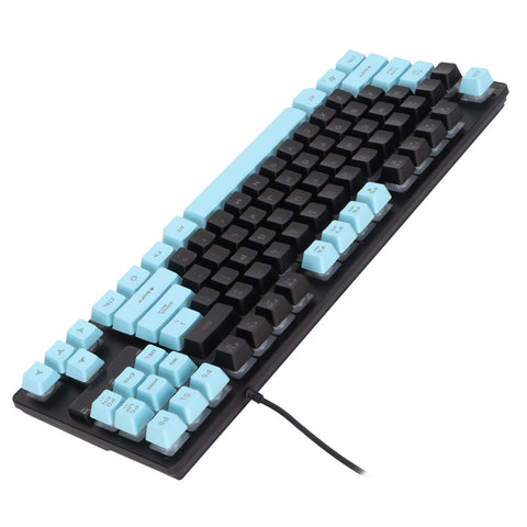 Hilitand Mechanical Gaming Keyboard, RGB LED Backlit Gaming Keyboard, Wired Ergonomic Computer Keyboard with 87 Keys, for PC Gamer Desktop Laptop(Dark Blue)