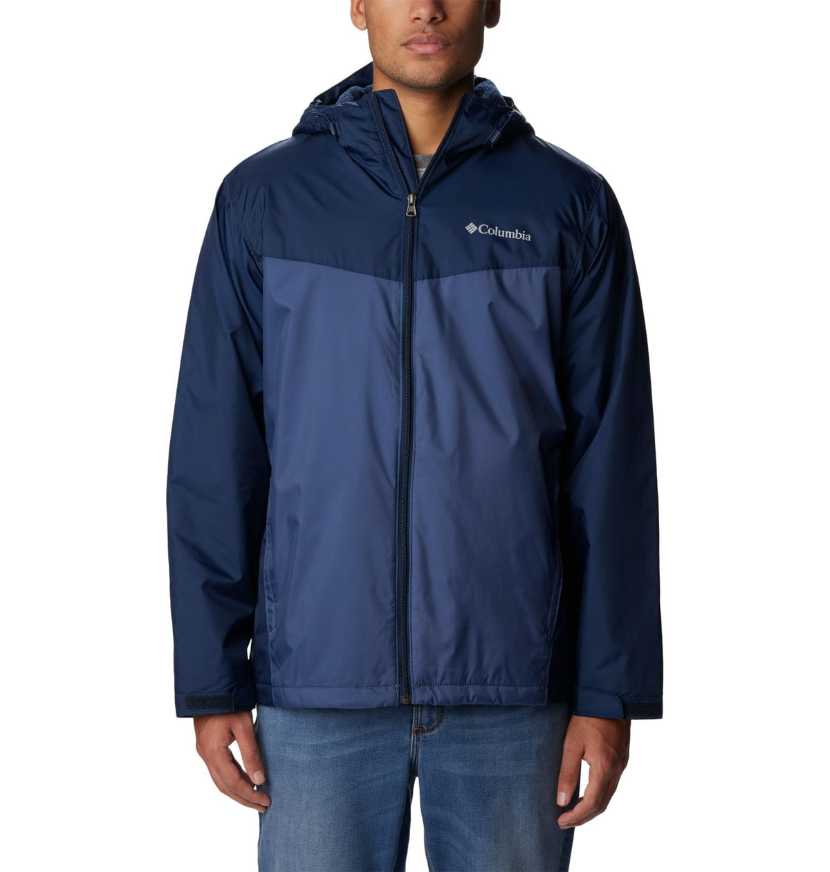 Columbia Men's Glennaker Sherpa Lined Jacket, Collegiate Navy/Dark Mountain, Medium
