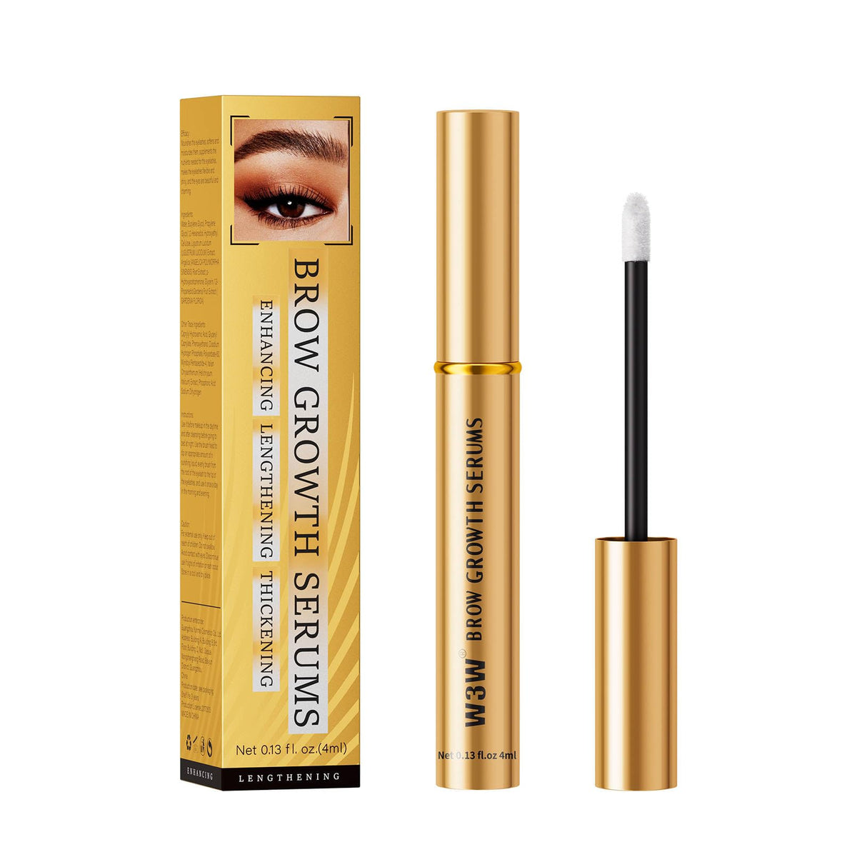 Brow Glow Serum for Thick, Long-Lasting Brows, Waterproof & Non-Clumping Formula, Black