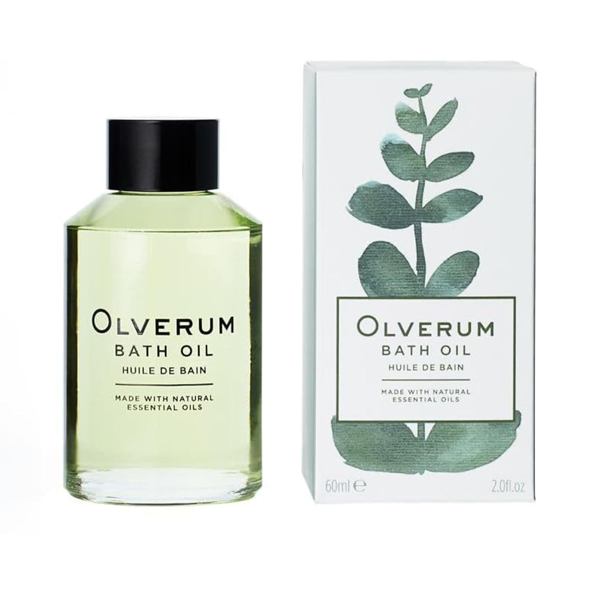 Olverum Bath Oil - Luxury Muscle Soothing Bath Oil - Highly Concentrated Blend of Pure Essential Oils - Best Relaxing Bath Oil Women and Men - Natural Vegan Green Wellness (60ML)