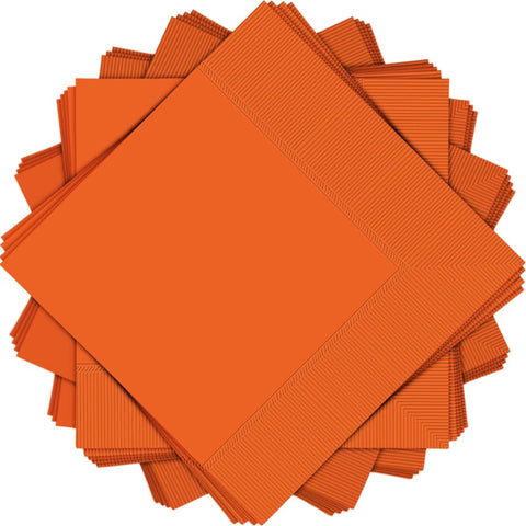 Orange Peel 2-Ply Luncheon Napkins - 6.5" (12 Pack of 40) - Vibrant Paper Napkins Perfect For Events & Parties (480)