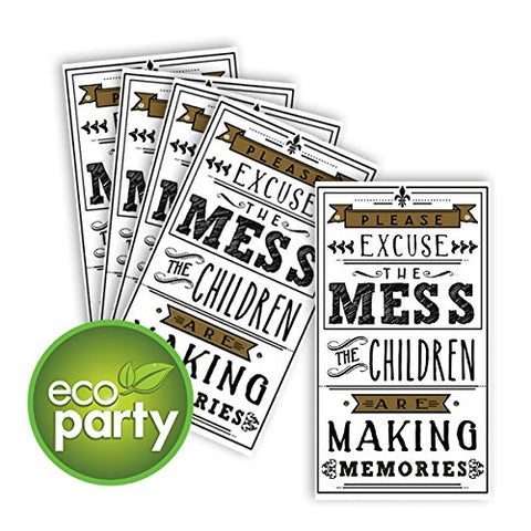 amscan Memories Disposable 2 Ply Eco Paper Guest Towels Tableware (16 Piece), 8" x 4.5", Multicolor