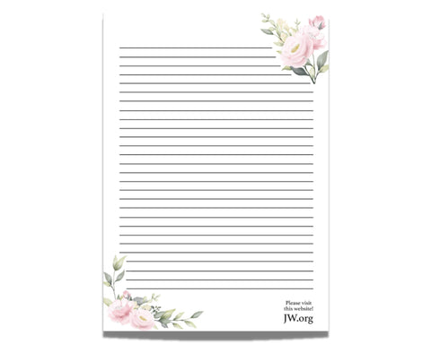 JW Letter Writing A4 Pad Stationery Paper Lined Gift Notepad Writing Sheets (Double Rose)