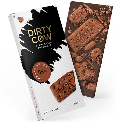 Dirty Cow Plant Based Vegan Chocolate Bar (Chunky Dunky, 1 x 80g Bar)